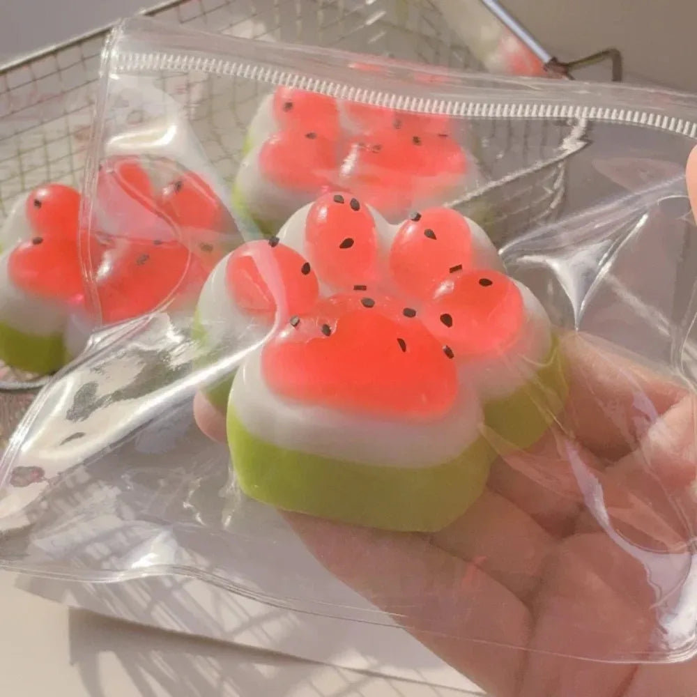Watermelon Cat Paw Squishy Toy
