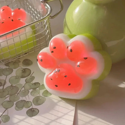 Watermelon Cat Paw Squishy Toy