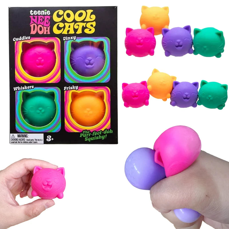Mini Cat Squishy Toy Set