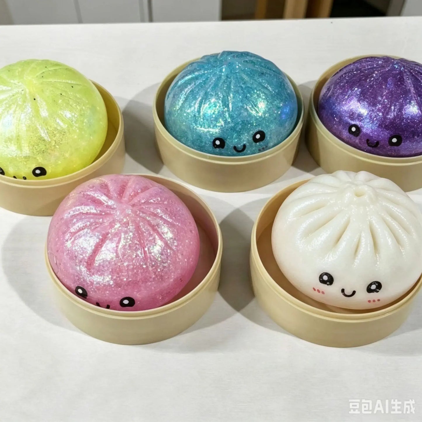 Glitter Dumpling Squishy Set